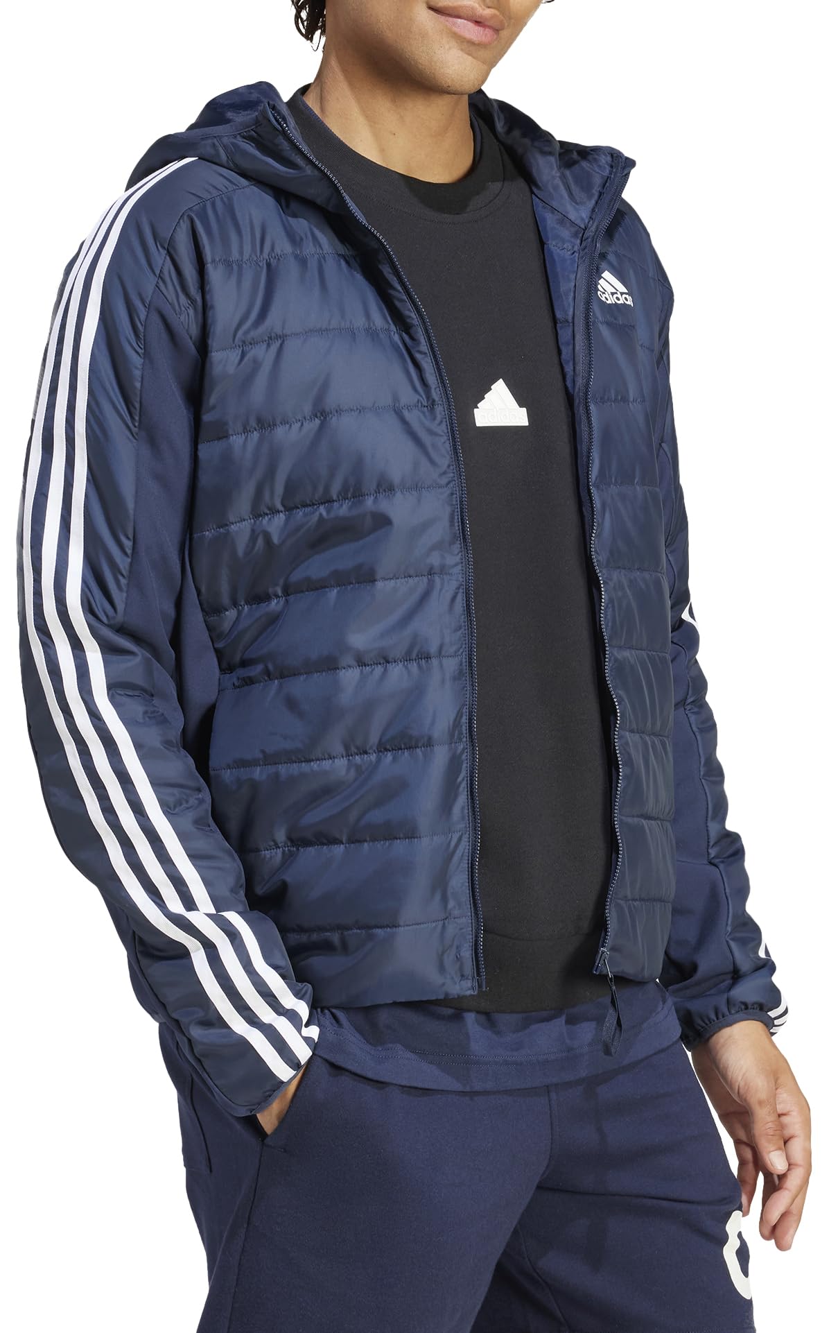 Adidas Essentials 3-Stripes Insulated Hooded Hybrid Jacket - Giacca Uomo