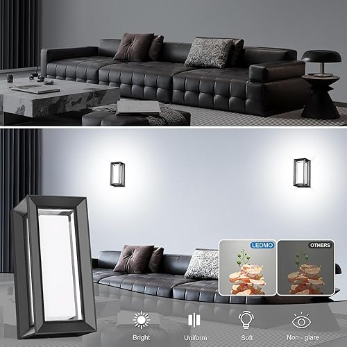 Miniatura 2 de ledmo Luces de pared para exteriores con cuentas LED, 6000 K, 1800 lúmenes, impermeables, antioxidantes, luces de Navidad, pantalla acrílica de