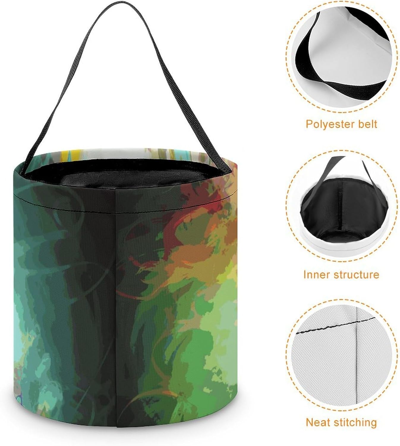 Reusable Halloween Music Symbol Candy Bucket with Handle image 4