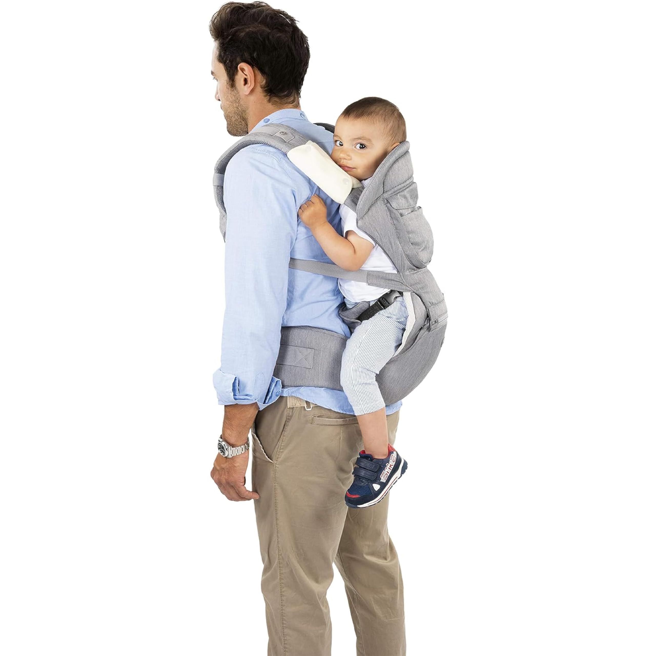 Chicco Babytrage Hip Seat, 3-in-1 ergonomische und multifunktionale Babytrage mit abnehmbaren und separat nutzbarer Hüftsitzbasis, beige