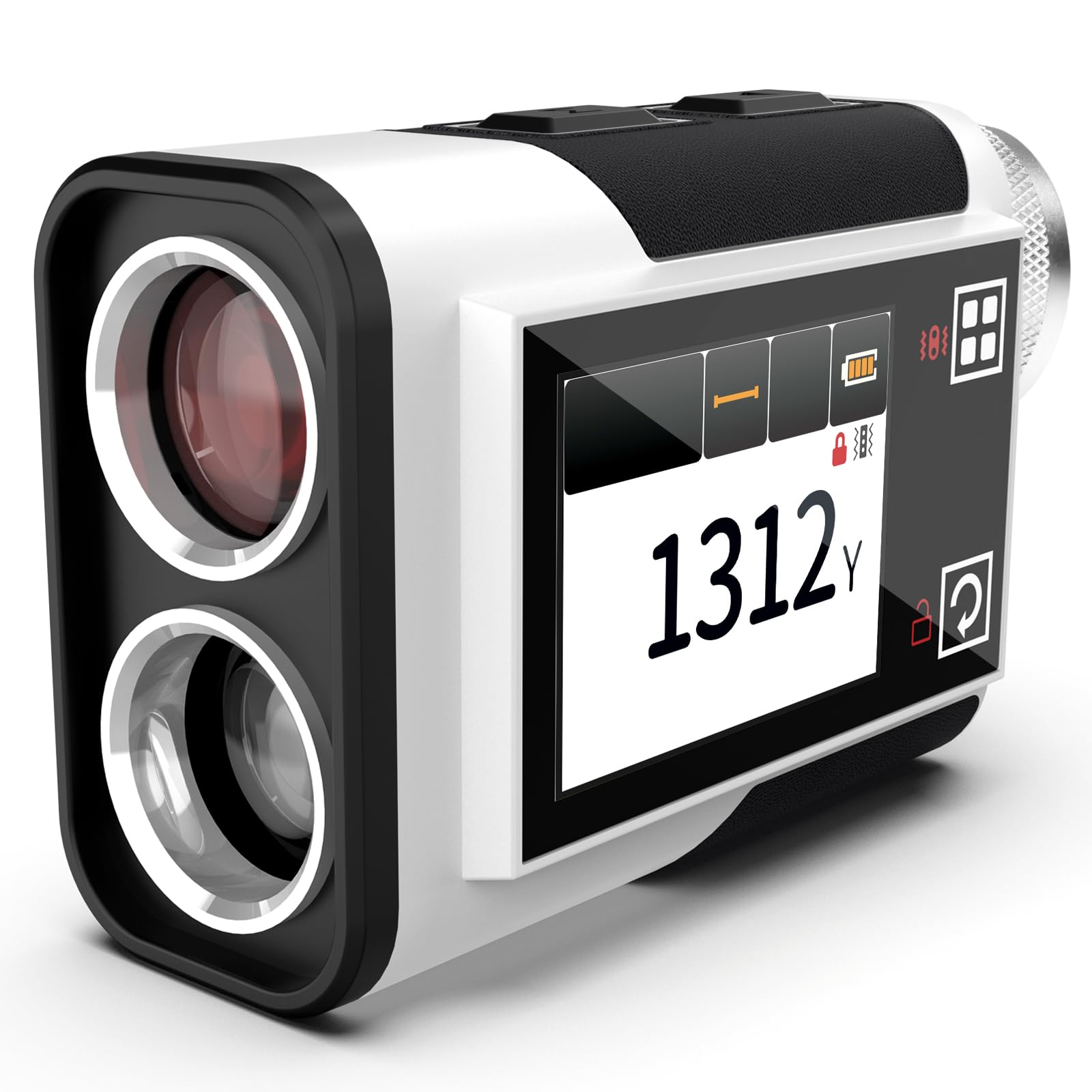 CIGMAN 1312Y Laser-Golf-Entfernungsmesser mit seitlichem Touchscreen, Neigungskompensation, 6-fache Vergrößerung, ±1Y Genauigkeit, Magnetstreifen, externes Farbdisplay, Flaggensperre, ±1 m Genauigkeit