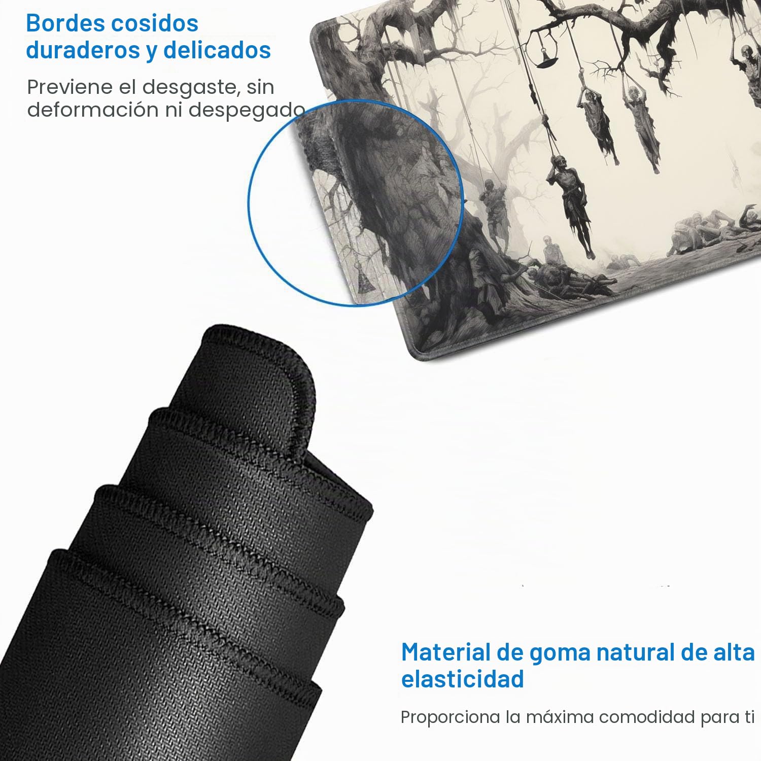 MTG - Tapete de juego + bolsa de viaje con cordón + 6 contadores de dados, para juegos de cartas coleccionables de mesa o alfombrilla de mouse grande, goma antideslizante de 24 x 14 pulgadas, árbol de