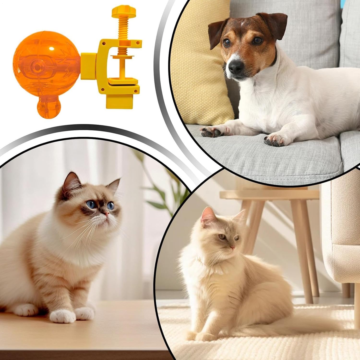 Cat Slow Feeder Bowl - Rotating Treat Toy with Adjustable Clamp,Cat Feeder Toy Food Dispenser | for Table Indoor Living Room Daily Feeding Play Pet Training
