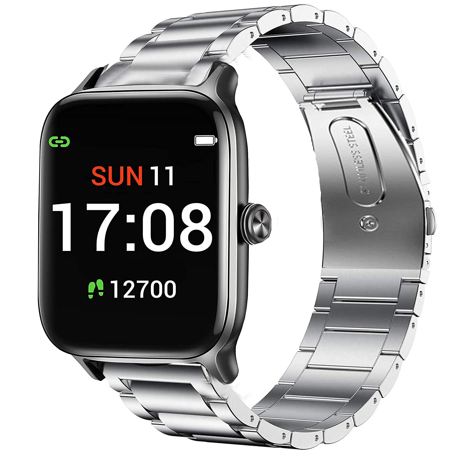 Lamshaw Compatible for Letsfit EW1 Band, Quick Release Stainless Steel Metal Replacement Straps Compatible with Letsfit EW1 Smartwatch