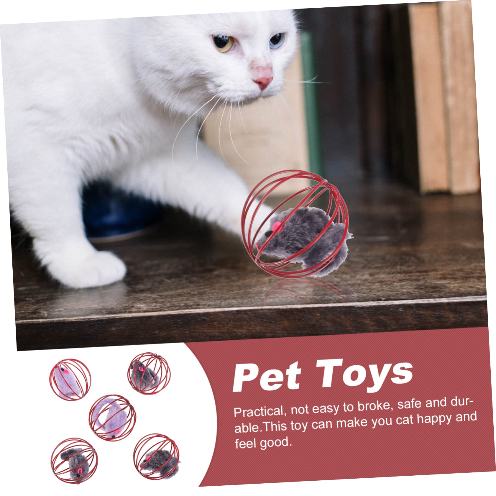 Toddmomy 15piezas Juguete para Gato De Ratón Jaula Estimulante Interactivo para Mascotas Diversión y Ejercicio para Gatos y Gatitos Aleatorios