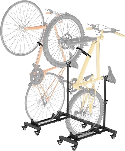 Soportes verticales para bicicleta (paquete de 2), soporte de bicicleta de pie para piso de garaje, soporte vertical para bicicleta de interior con