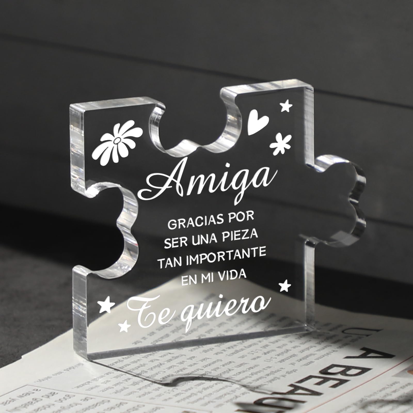 Spanish Best Friend Acrylic Puzzle Plaque – Sentimental Gift For Women, Birthday, Christmas, 8.5x7cm