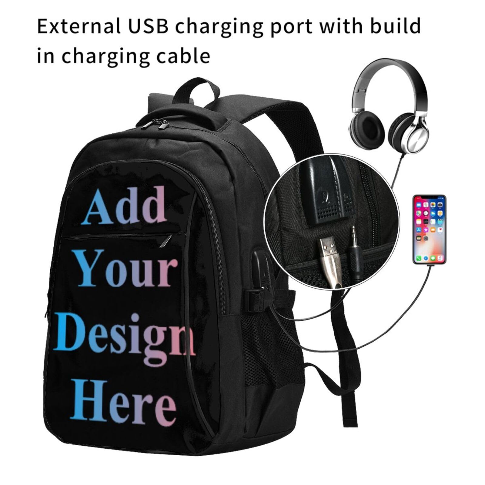 Sac à dos personnalisé pour femmes hommes, cartable personnalisé pour ordinateur portable sac à dos décontracté voyage sac à dos sac à dos randonnée travail affaires sac à dos sac à bandoulière