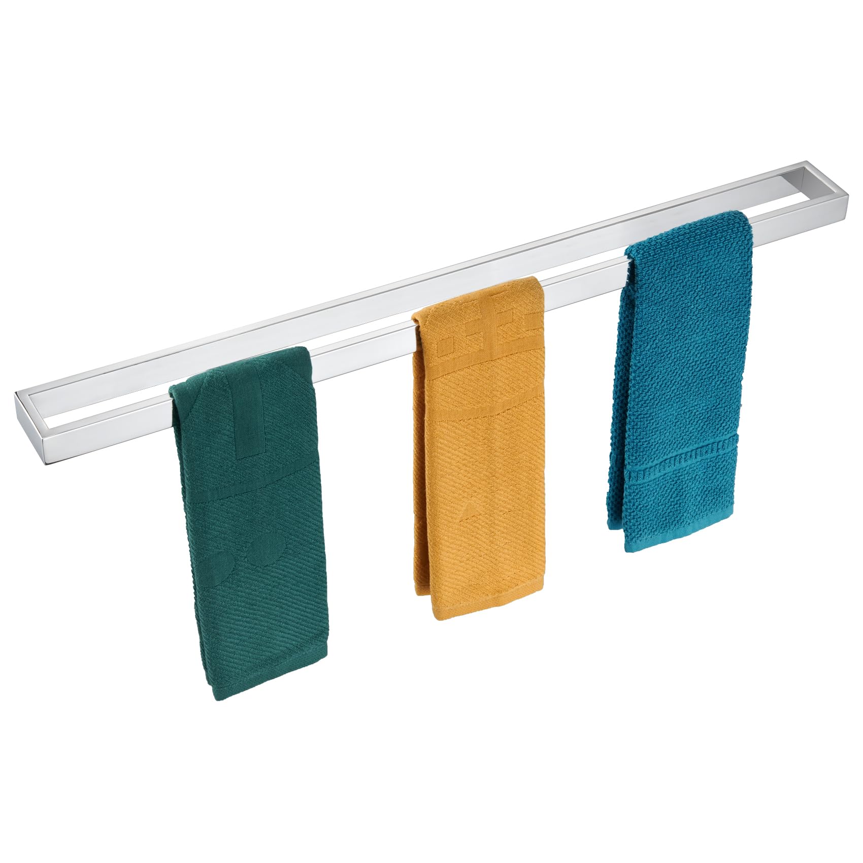 KOKOSIRI Towel Holder Chrome Bath Towel Bar Rack 32-Inch Kitchen Holder Polished Stainless Steel for Bathroom Hardware Wall Mounted, 1 Pack B4008CH-L32
