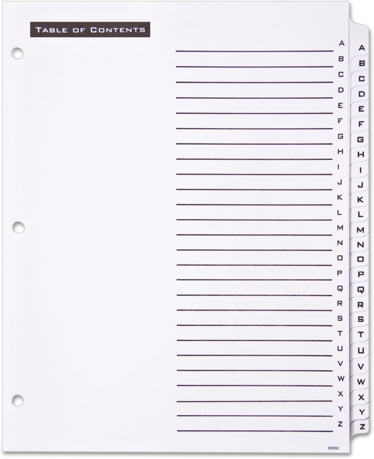 Office Essentials 11676 Table 'n Tabs Dividers, 26-Tab, Letter (Pack of 2)