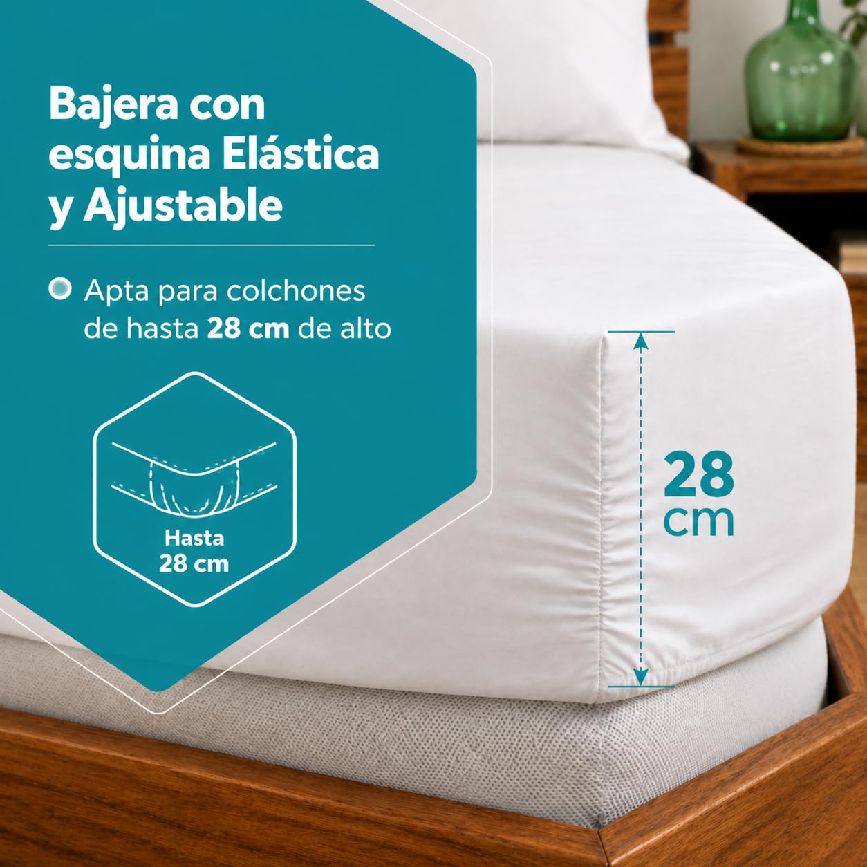 DHESTIA HOME - Funda Nórdica Algodón 100% Cama 180 x 190/200 cm - Juego 3 Piezas Blanco Tipo Hotel: Funda Nórdica, Bajera Ajustable y Funda Almohada - Tejido Natural Transpirable - Lavado a Máquina
