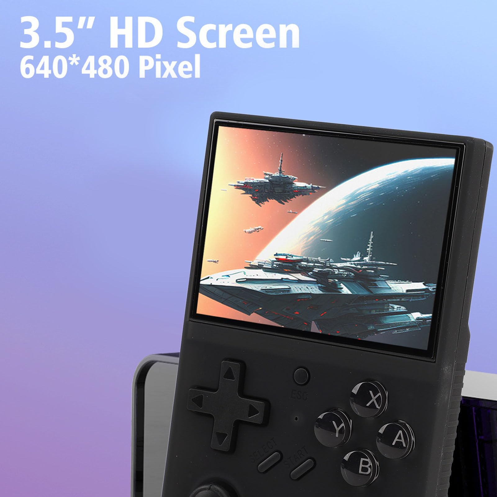Przenośna Przenośna Konsola do Gier Retro 3,5-calowy Ekran IPS Karta Pamięci 64 GB Bateria 3000 MAh (BLACK)