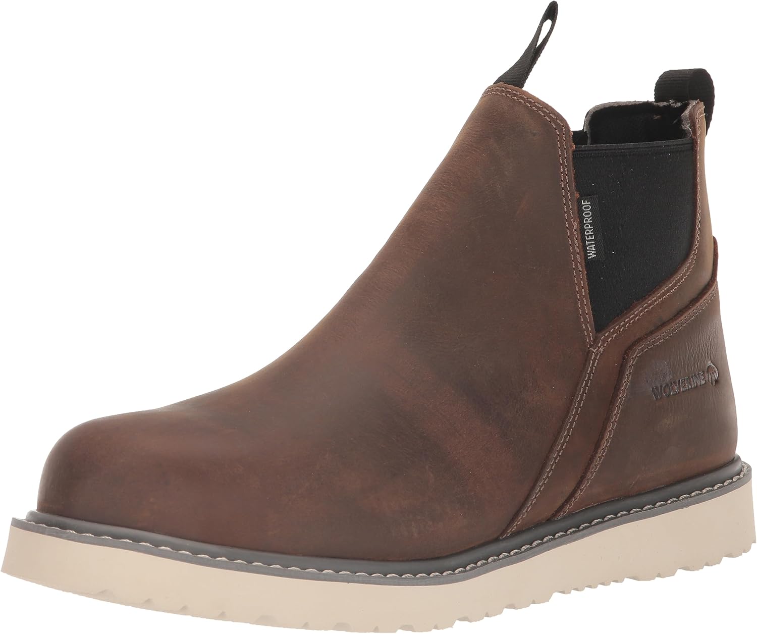 Wolverine Men's Trade Wedge Waterproof Steel Toe Romeo Construction Boot, Sudan Brown, 10