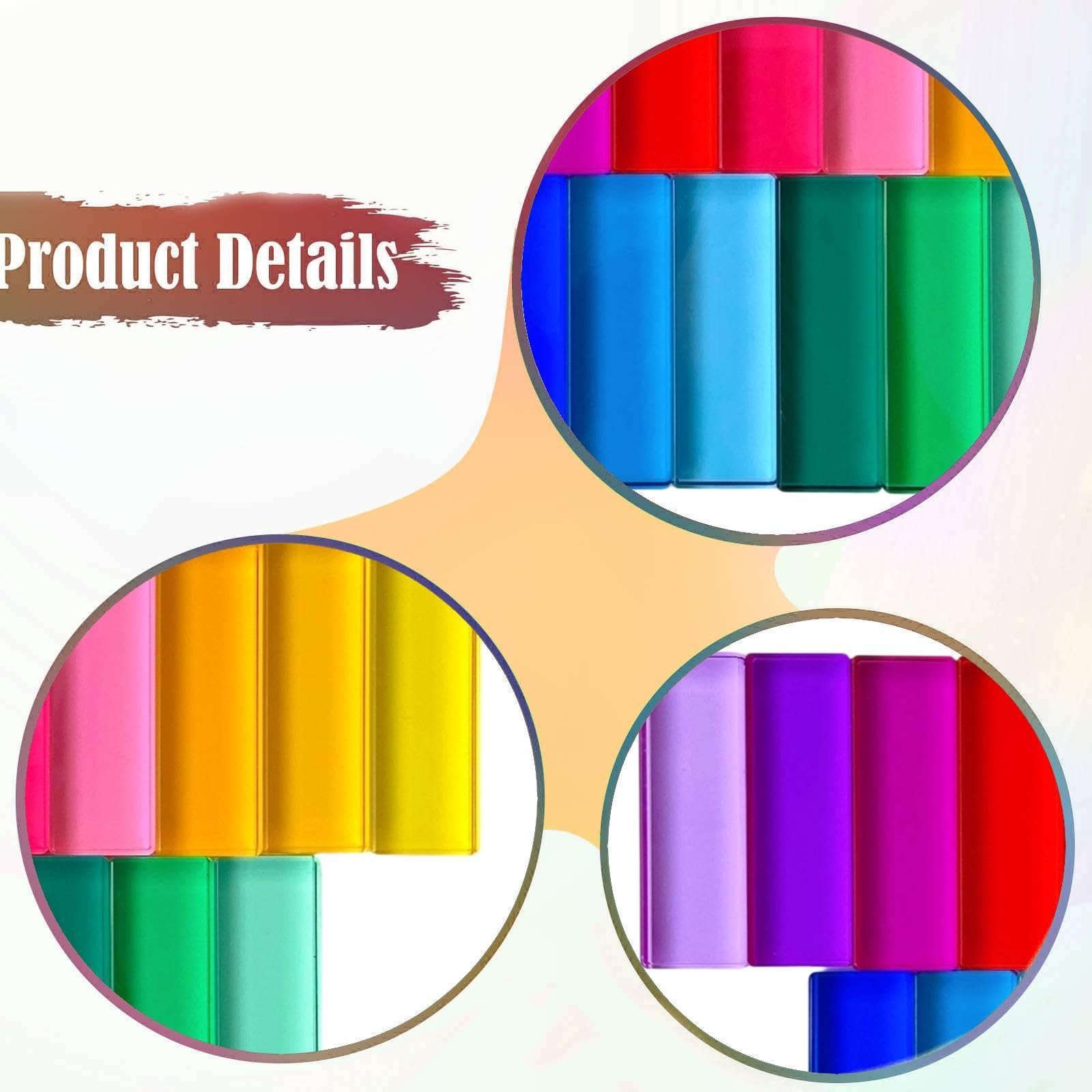 Bloques de Construcción, 15 Bloques, Rectángulos Translúcidos para Aprender Los Colores, Juguete de Desarrollo Sensorial para Niñas.