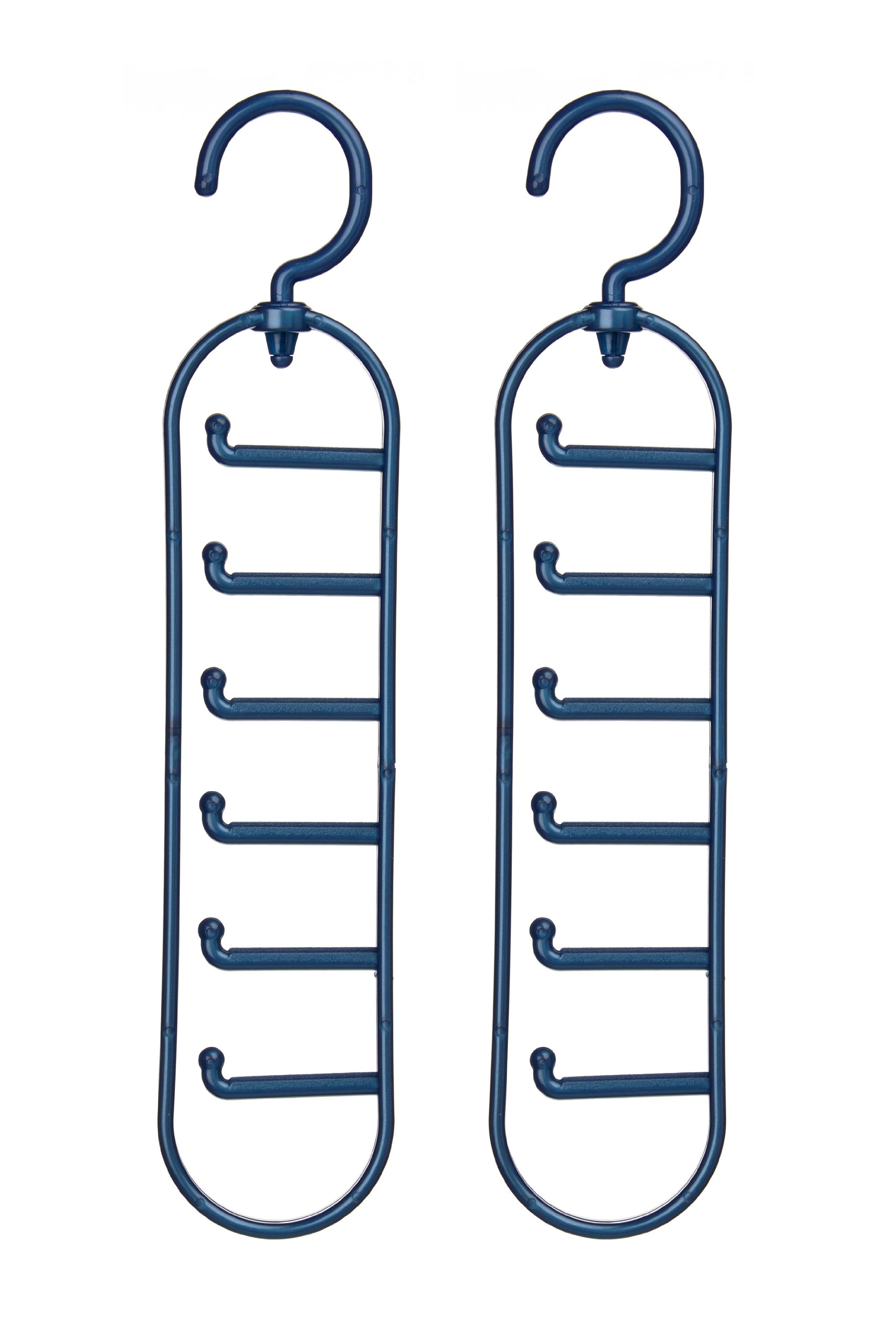 Set Of Two Indigo Plastic Tie Organiser - Blue