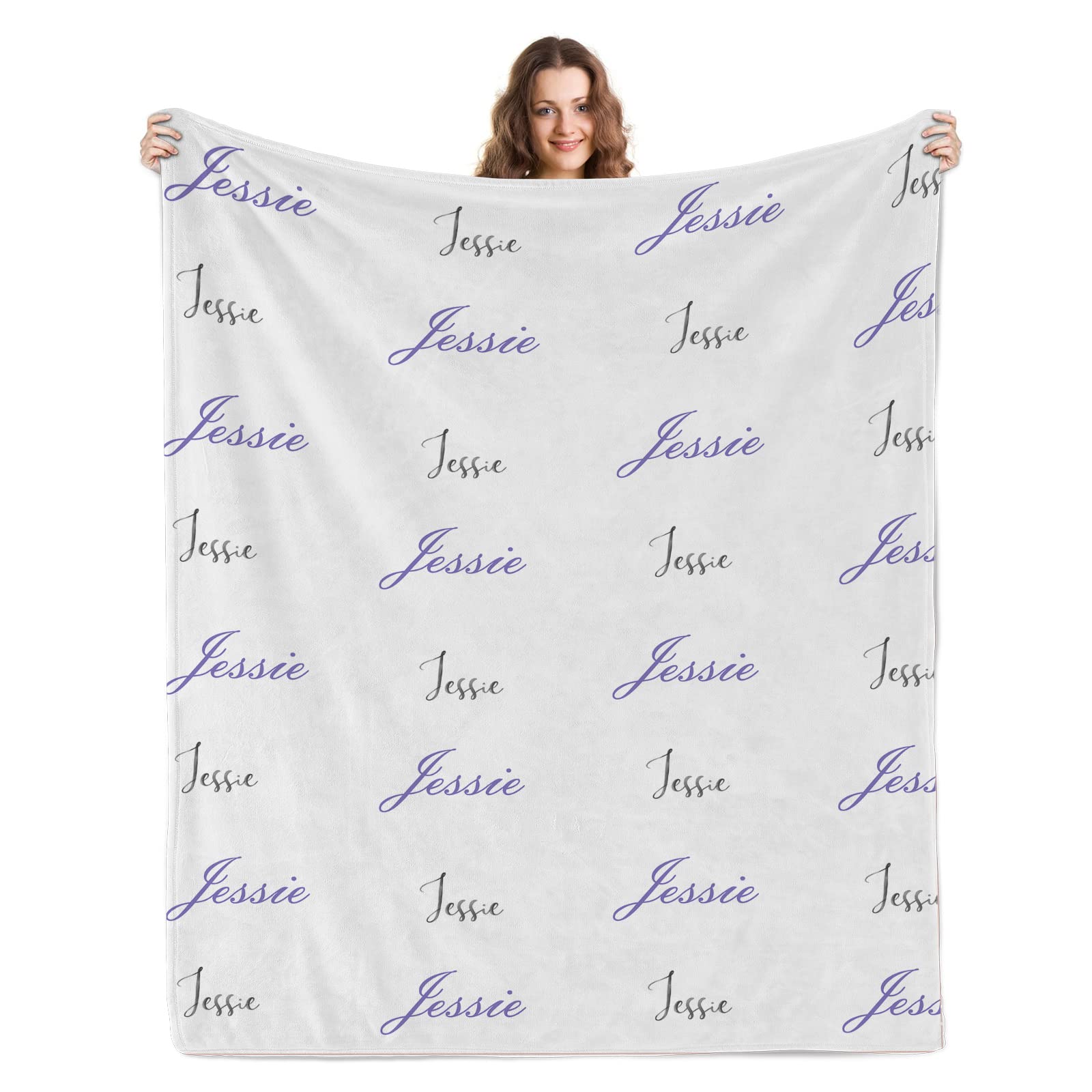 Manta personalizada con nombre personalizado para bebé/niños/jóvenes/adultos, manta de franela personalizada, manta con nombre de bebé, regalo personalizado (D04, 60 x 80 pulgadas)