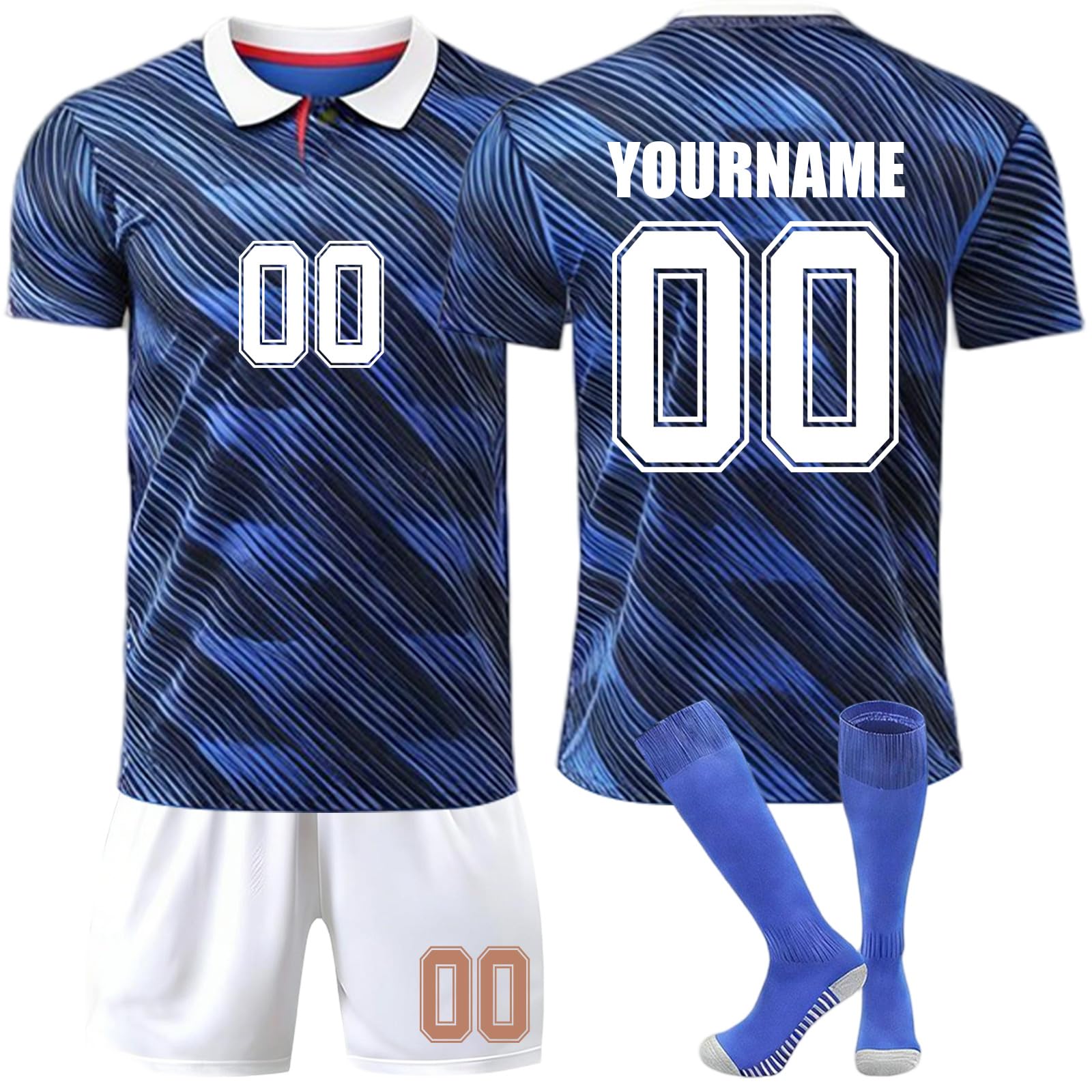 Mundial 2026 Camiseta de Fútbol Personalizadas Nombre Número para Hombres y Niño, Casa/Visitante Equipación Fútbol con Conjunto Top Pantalón Corto y Calcetines Regalo de Futbol - 4