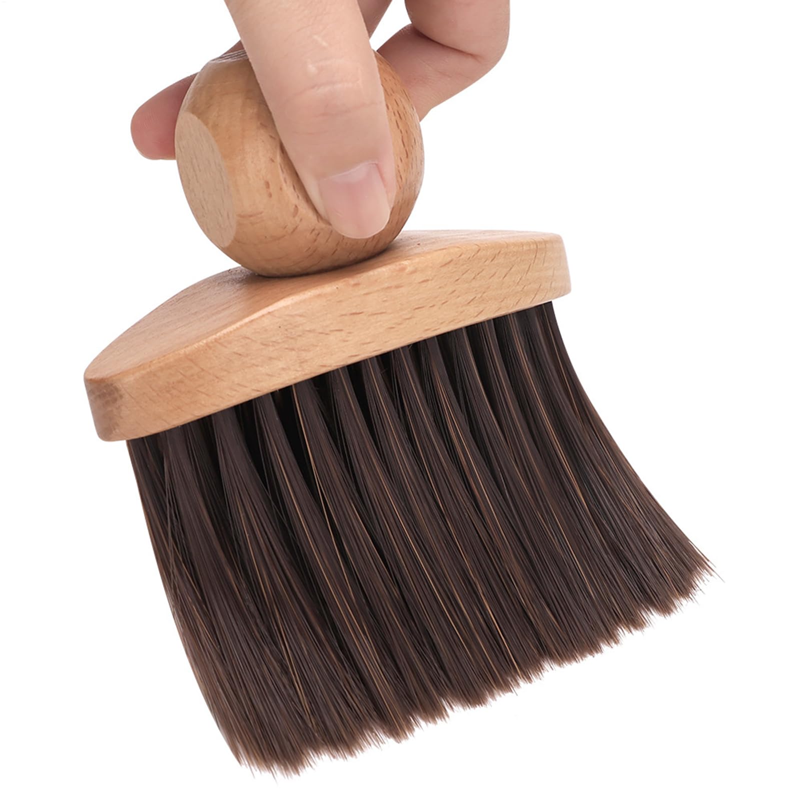 Spazzola per il collo del , strumento per spolverare i capelli con setole morbide in legno e nylon, 20 x 16 x 12 cm, per uso in salone, toelettatura, design compatto, cura quotidiana dei