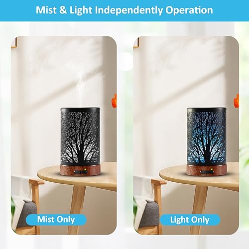 Miniatura 7 de Juego de difusor de aceite y aceites esenciales, difusor de aceite de 5.1 fl oz con 6 aceites esenciales, difusor de aceite de aromaterapia para