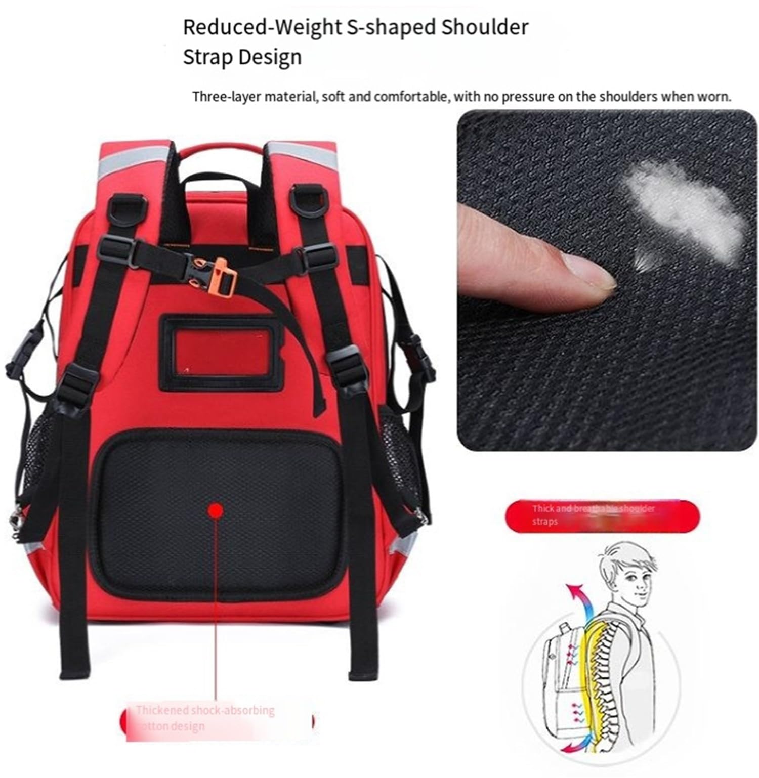 Bolsa De Primeros Auxilios Mochila Médica Vacía, Mochila Trauma con Reflectante, Mochila De Emergencia, Multibolsillos para Senderismo Viajes Excursiones