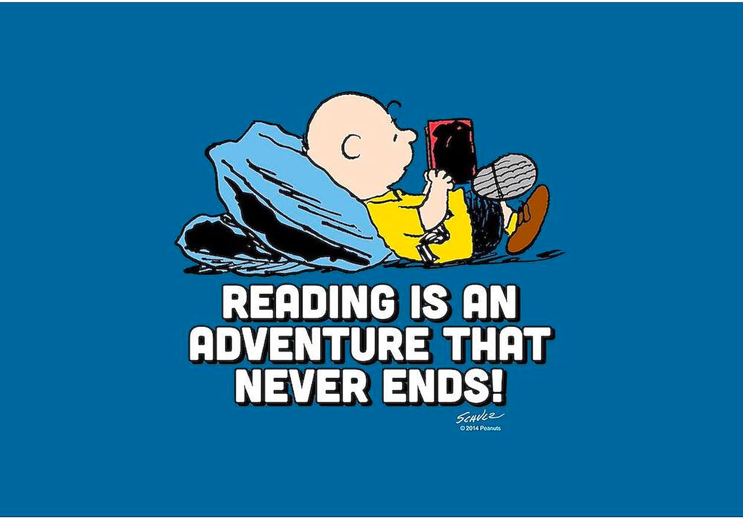 CafePress Charlie Brown Reading is an Adventur Pillow Case Standard Size Pillowcase, Lumbar Pillow Cover Fleece