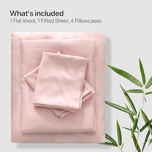 Miniatura 6 de Juego de sábanas de lujo 100% rayón derivado de bambú, sábanas refrescantes tamaño King con bolsillo profundo ajustado, sedosas, suaves y cómodas