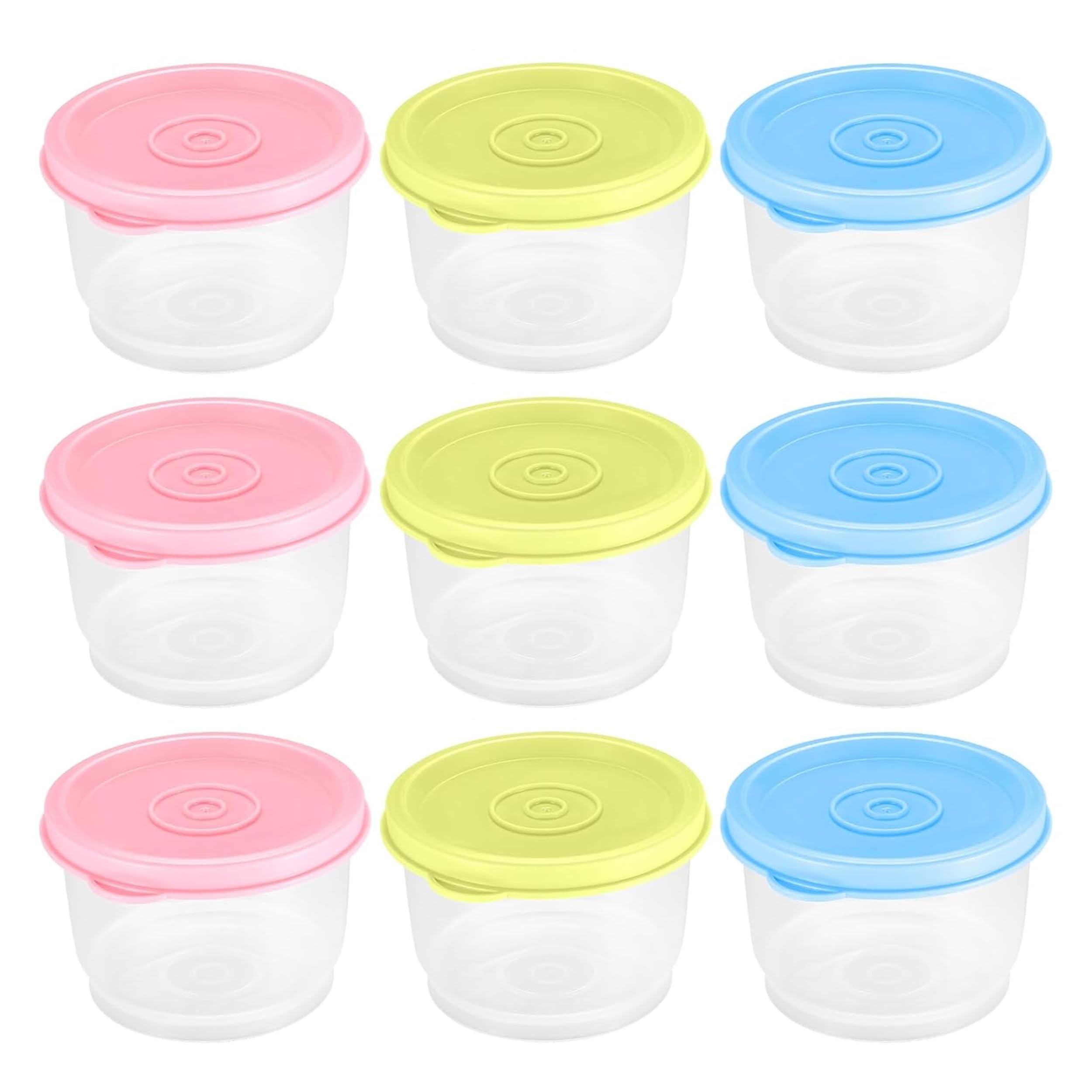 Lunyloer 9Pcs Small Food Containers with Lids, 160ml Reusable Snack Pots