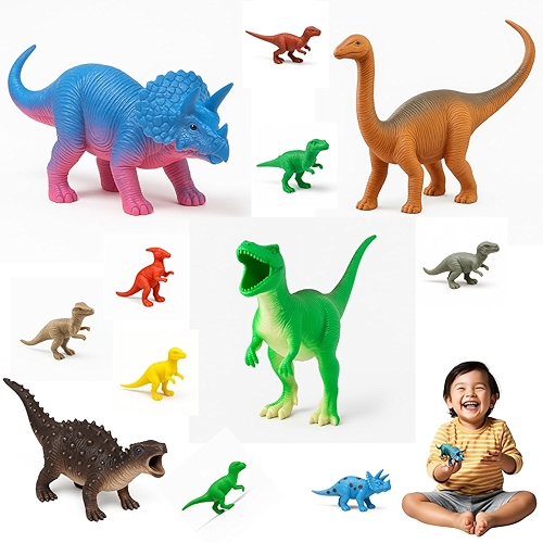Kit Dinossauros De Borracha Infantil 12 Peças Brinquedo Educativo Animais Jurássicos Reali... Kit Dinossauros De Borracha Infantil 12 Peças Brinquedo Educativo Animais Jurássicos Reali...