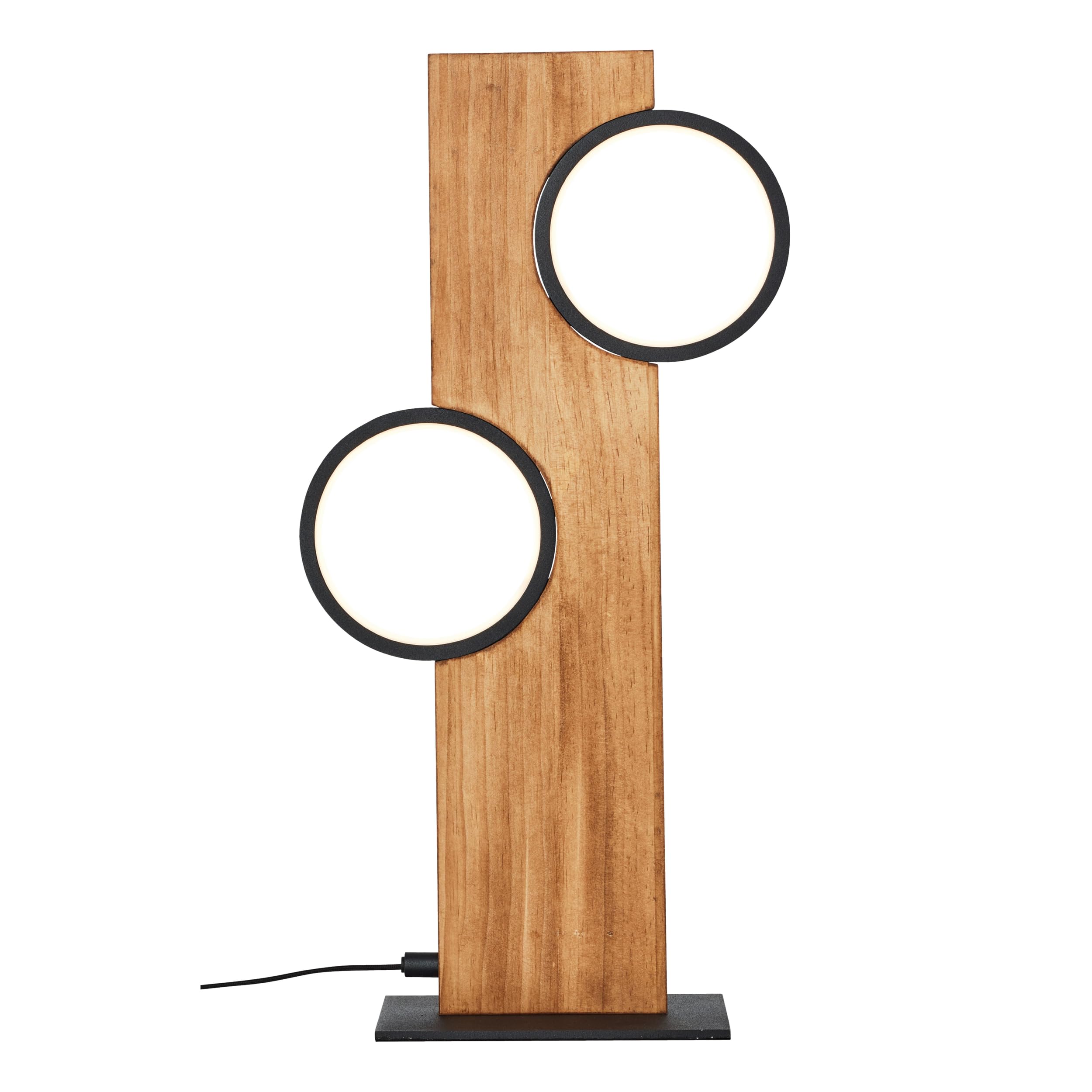 Lightbox LED Tischlampe Holz, 50x25x12 cm, Kabelschalter Lampe