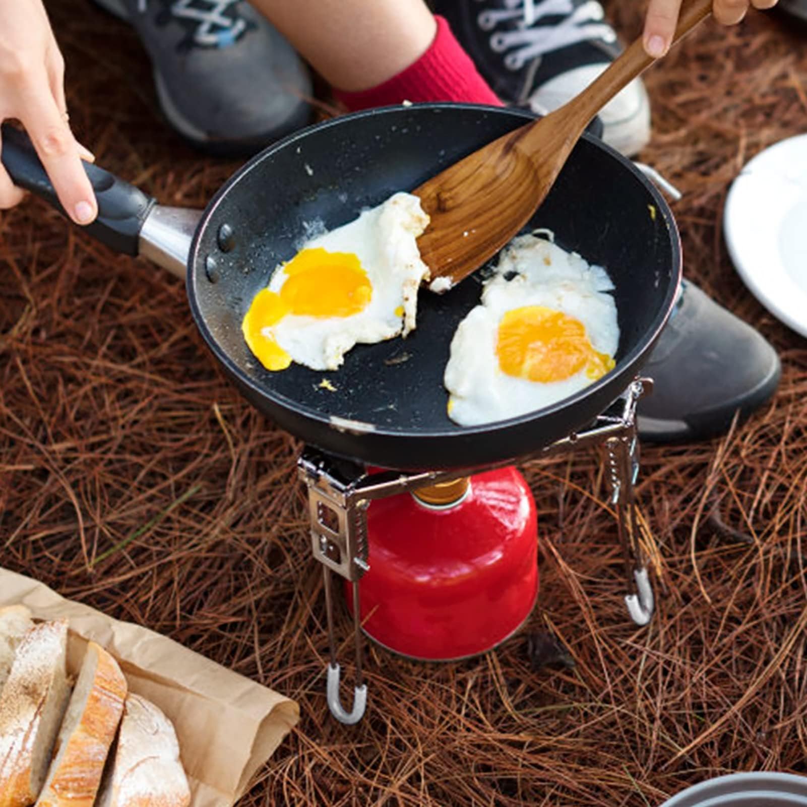 Soporte Para Ollas Para Acampar, 15,5cm-19,2cm Acero Inoxidable Estufa De Gas Plegable Soporte Botes Parrilla De Combustible Trípode Con Bolsa De Almacenamiento Barbacoa Para Acampar Al Aire Libr