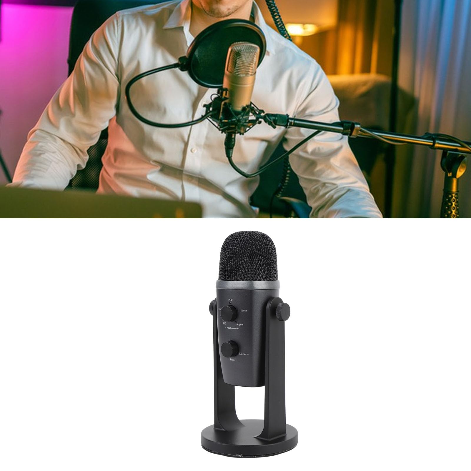 Jectse Mikrofon Kondensatora USB, Przewodowe Komputerowe Gamy Streamingowe MICL Aluminium Aluminium do Nagrywania Oraz Podcasting na Komputerze, Wtyczni i Odtwarzania Tabletu