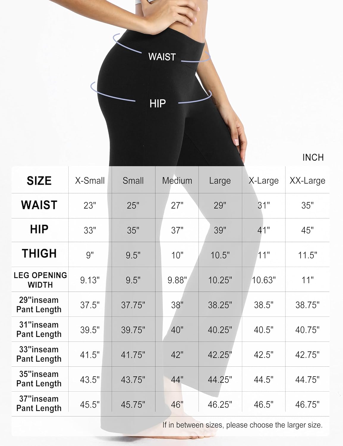 BUBBLELIME 29"/31"/33"/35"/37" 3 Styles Women's High Waist Bootcut Yoga Pants Basic/Side Pockets Tummy Control Workout Flared - Image 3