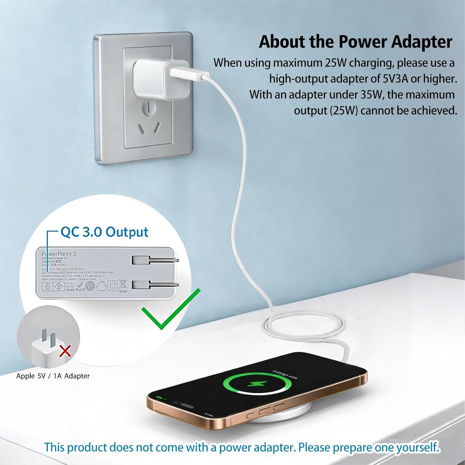 Wireless Charger 2Pack 25W Qi2 Magnetic Wireless Charger for iPhone 17/16/15/14/13/12 Pro Max, Air pods 4-2Pro, Samsung Galaxy, Google Pixel, and More, Lightweight for Travel Home Office Desk (White) 7 71vWwt40oGL. AC SL1500