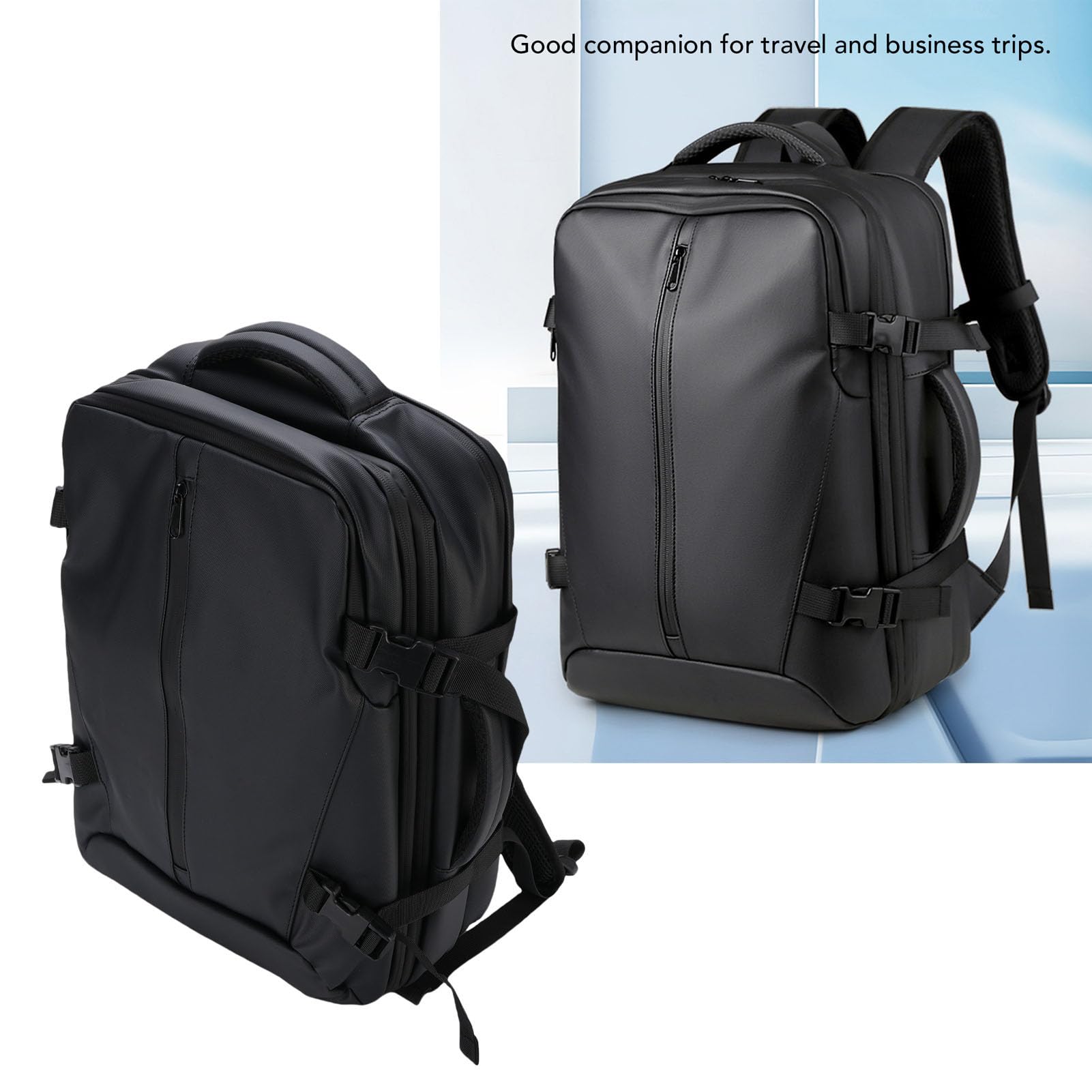 Fdit Zaino da Viaggio Antifurto 36-55L Espandibile | Tecnica per Compressione per Loptop per Laptop Business Traspirante, Design Impermeabile e Cinturino per Bagagli | Org-on