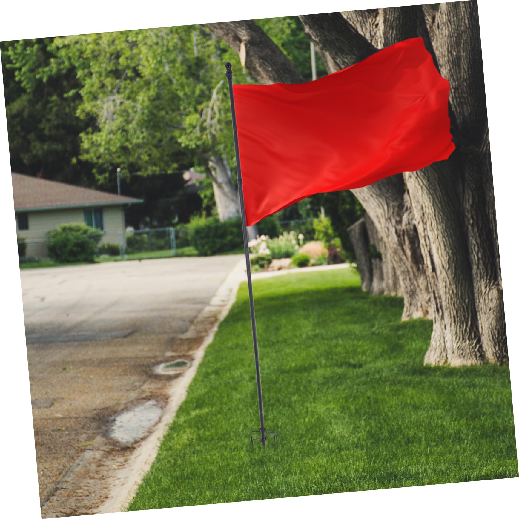 Mât de Drapeau au Sol en Acier Inoxydable avec Base à 5 Branches