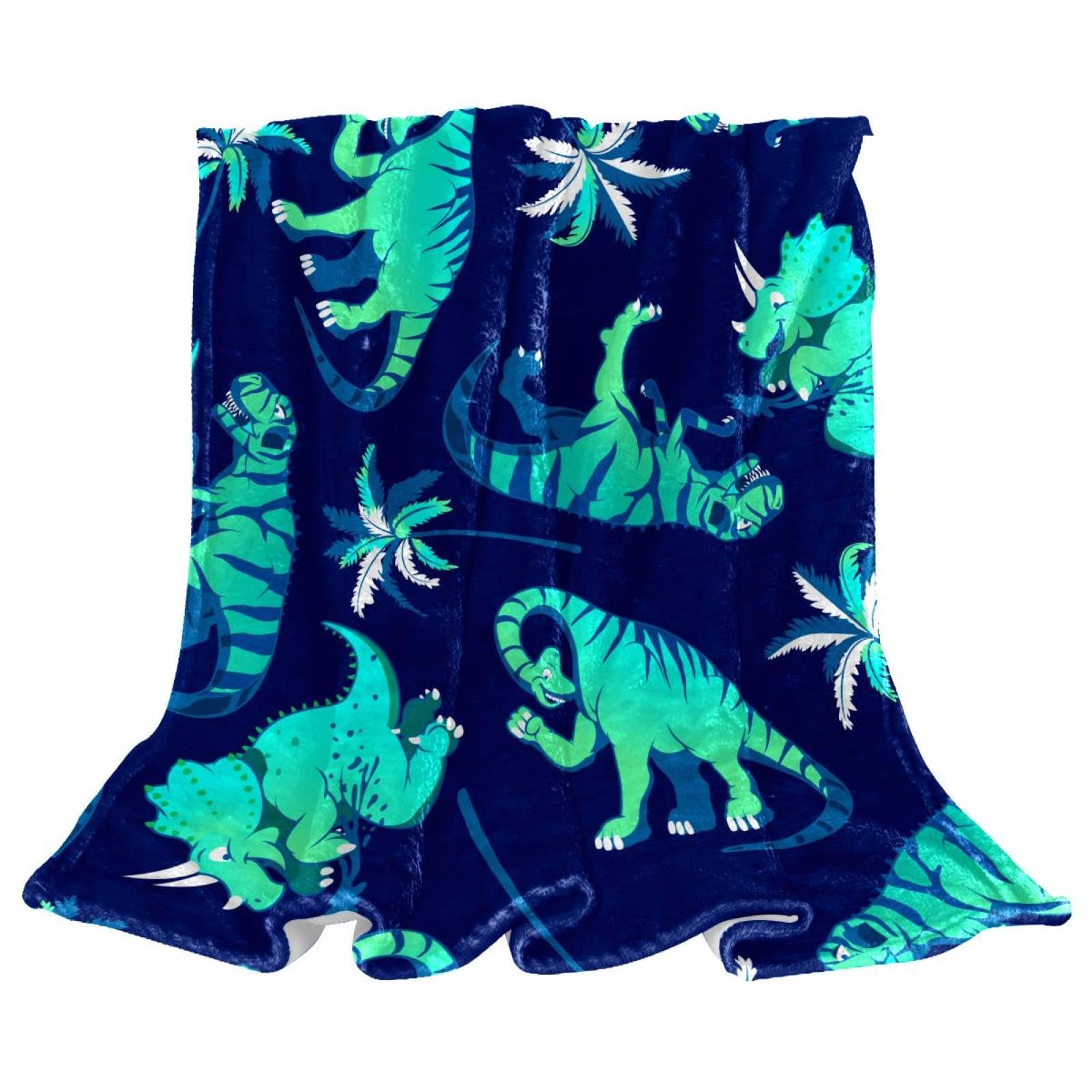 Couverture polaire dinosaure plaid chaud doux grand format 150x130 pour lit et chaise