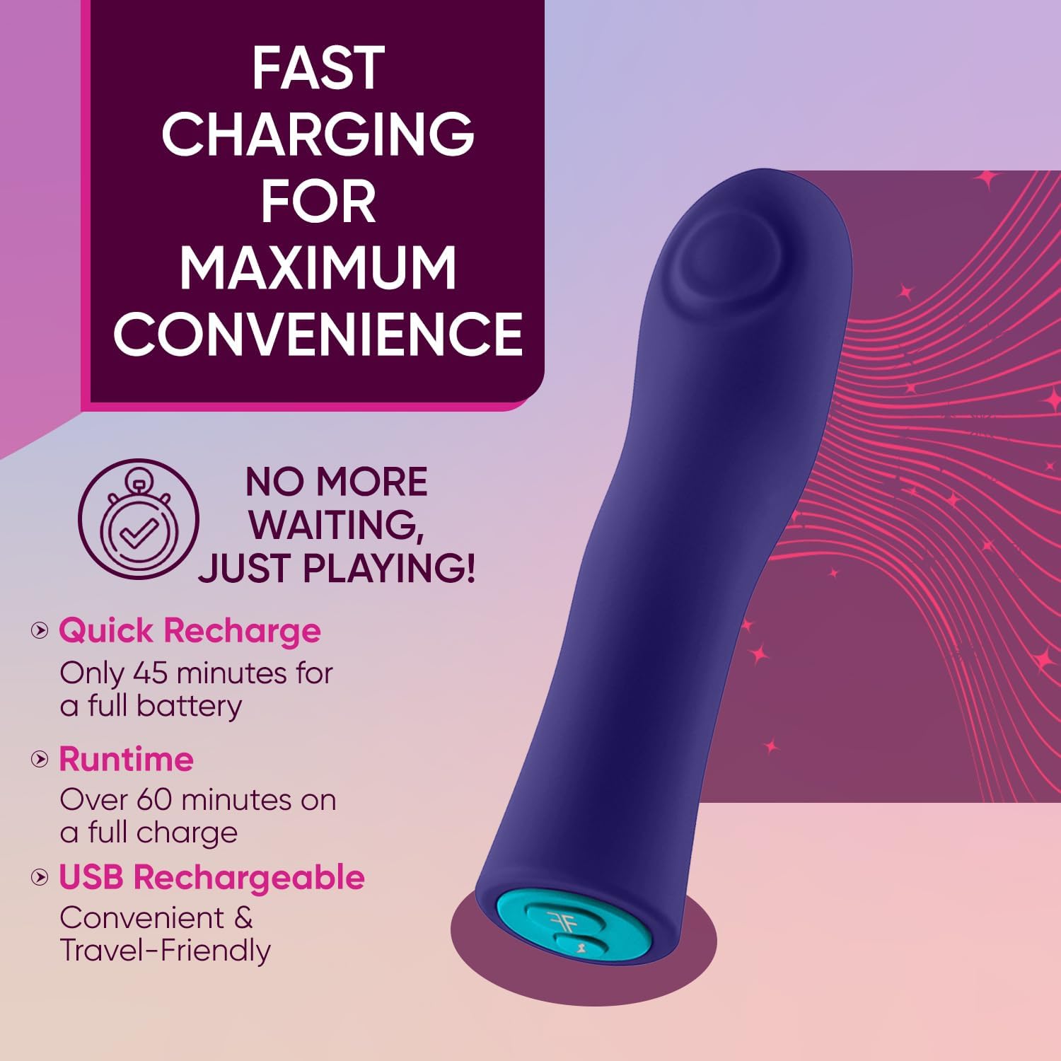 Femme Funn Hana Bullet Thumping Vibrator - Purple, Boost Mode, 5 Thumping Speeds, 100% Waterproof Toy Sex, Finger Shape Vibrator - Comfortable Real Feel Womens Sex Toys