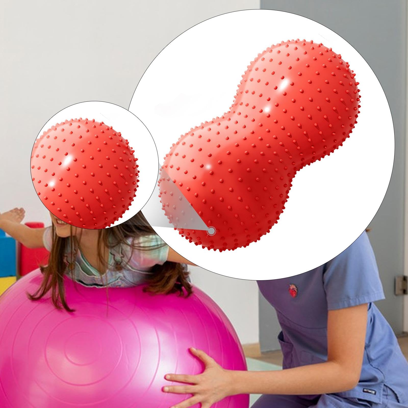 Peanut Ball Trainingsball Gleichgewicht Ball Pilates Gymnastikball mit Praktischer Luftpumpe Aus PVC für Balance Schwangerschaft Fitness Heimgebrauch