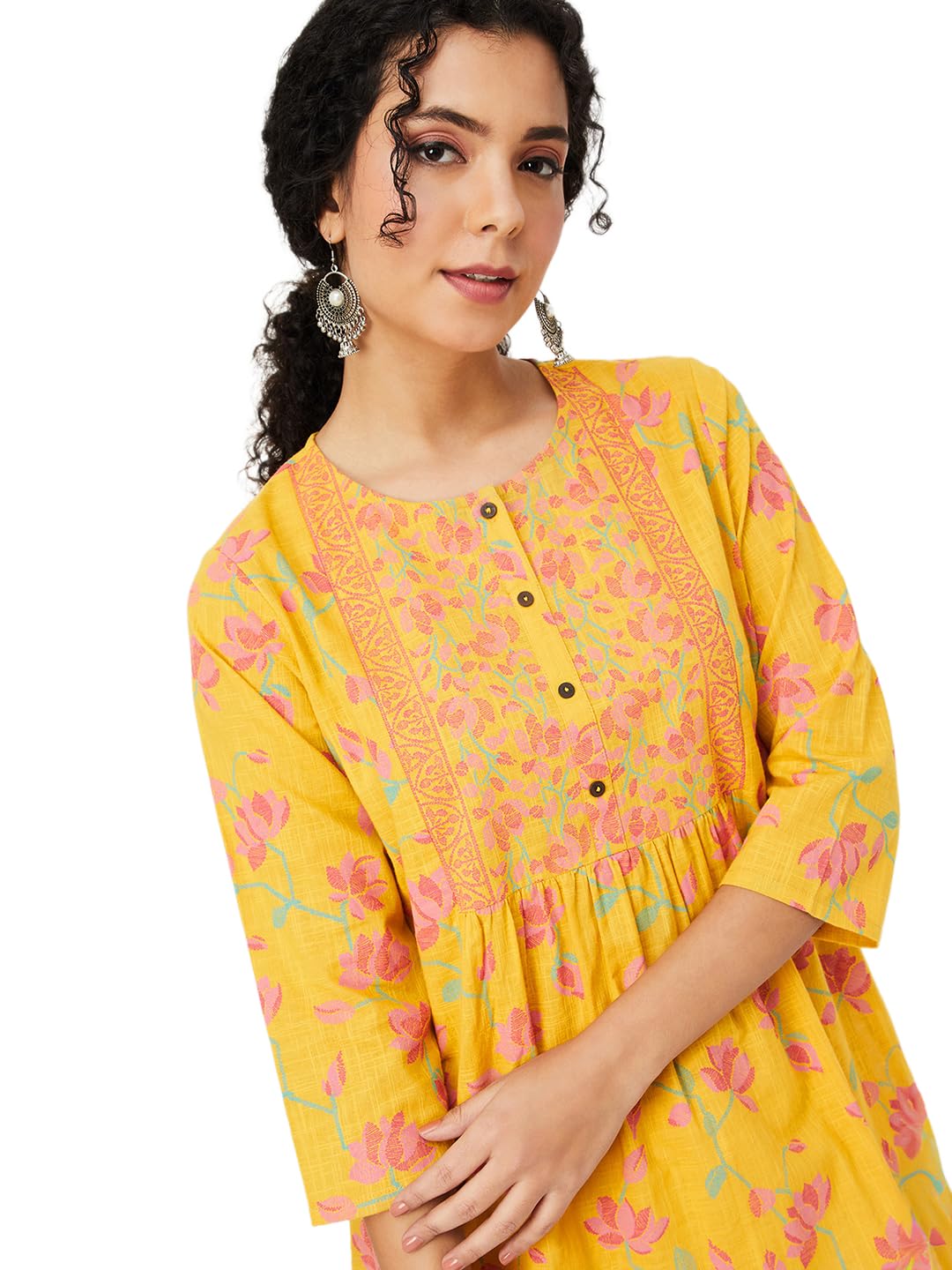 max Women's Cotton Blend Floral Regular Kurta-picture-24
