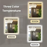 Vista 202 de WTTY LED Bathroom Mirror 32"x32" with Backlit and Front Light,Stepless Dimmable LED Mirror for Bathroom,Anti-Fog Lighted Bathroom Vanity Mirror