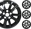 16 Gloss Black Wheel Skin Set Compatible with Toyota Camry LE 2025 |Durable ABS Plastic Wheel Cover | Fits Directly Over OEM Wheel