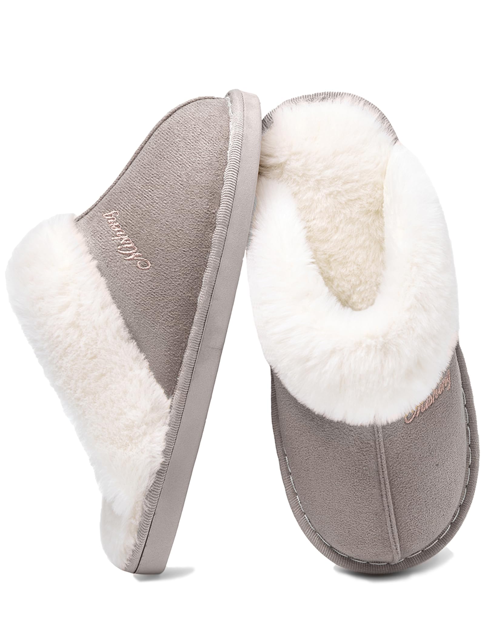Coswind Pantofole Donna Uomo Invernali Peluche Ciabatte da Casa with Memory Foam Pelose Calde Comode Fluffy Antiscivolo Autunno Interno Esterno