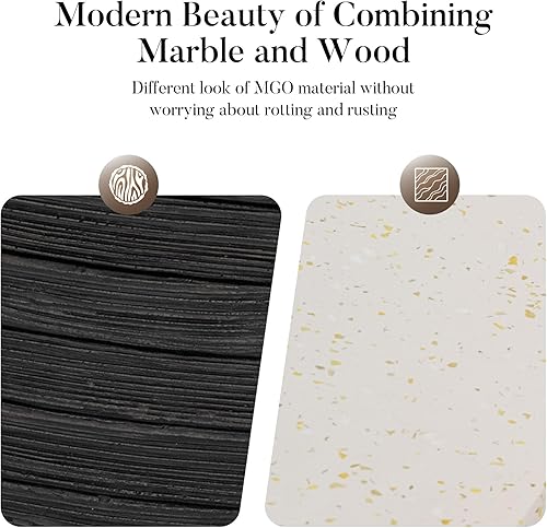 Miniatura 16 de COSIEST Fogata cuadrada de propano de piedra arenisca para exteriores de 35 pulgadas con protector contra el viento y mesa auxiliar, quemador