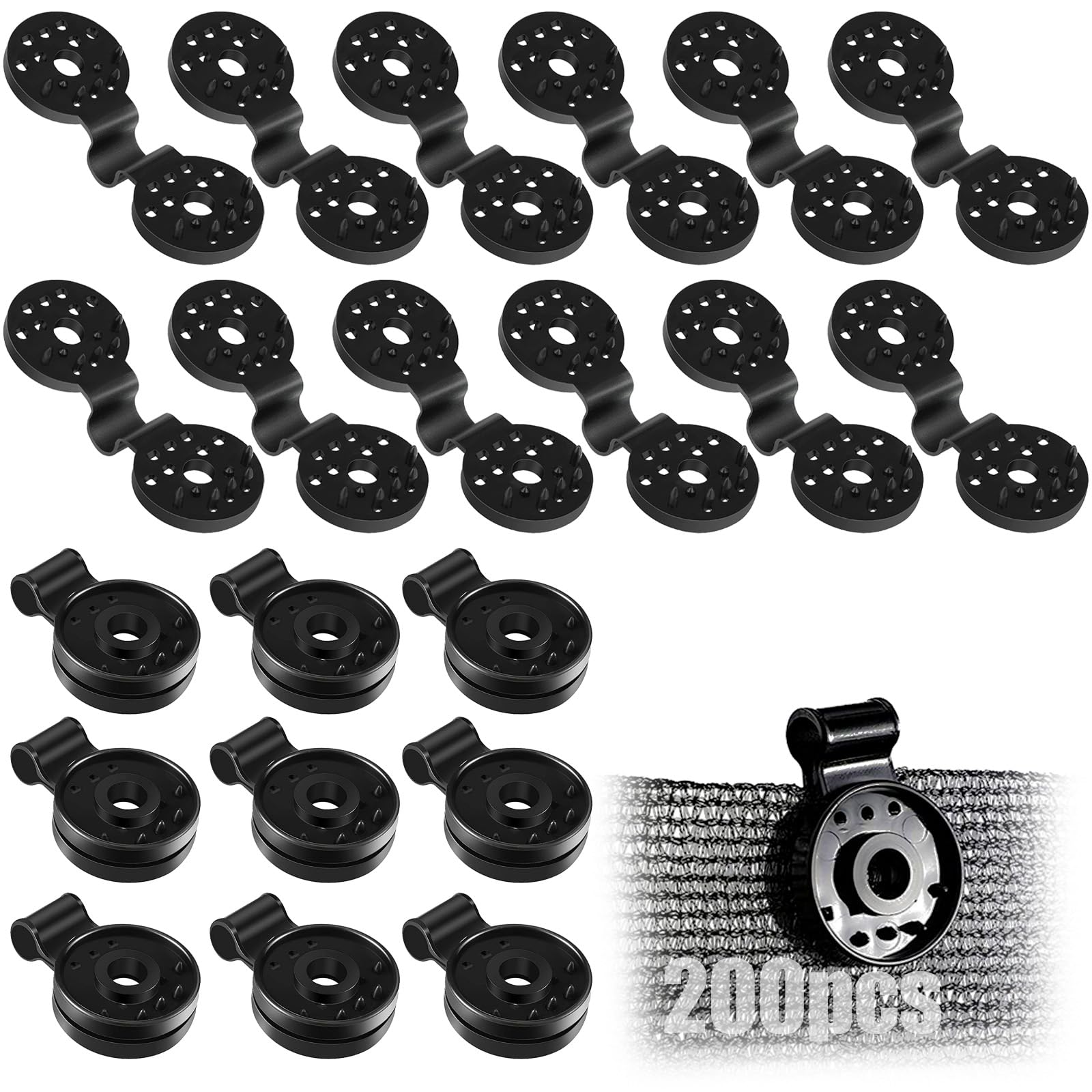WNYNUEP 200 Pack Shade Cloth Plastic Clips, Shade Cloth Heavy Duty Lock