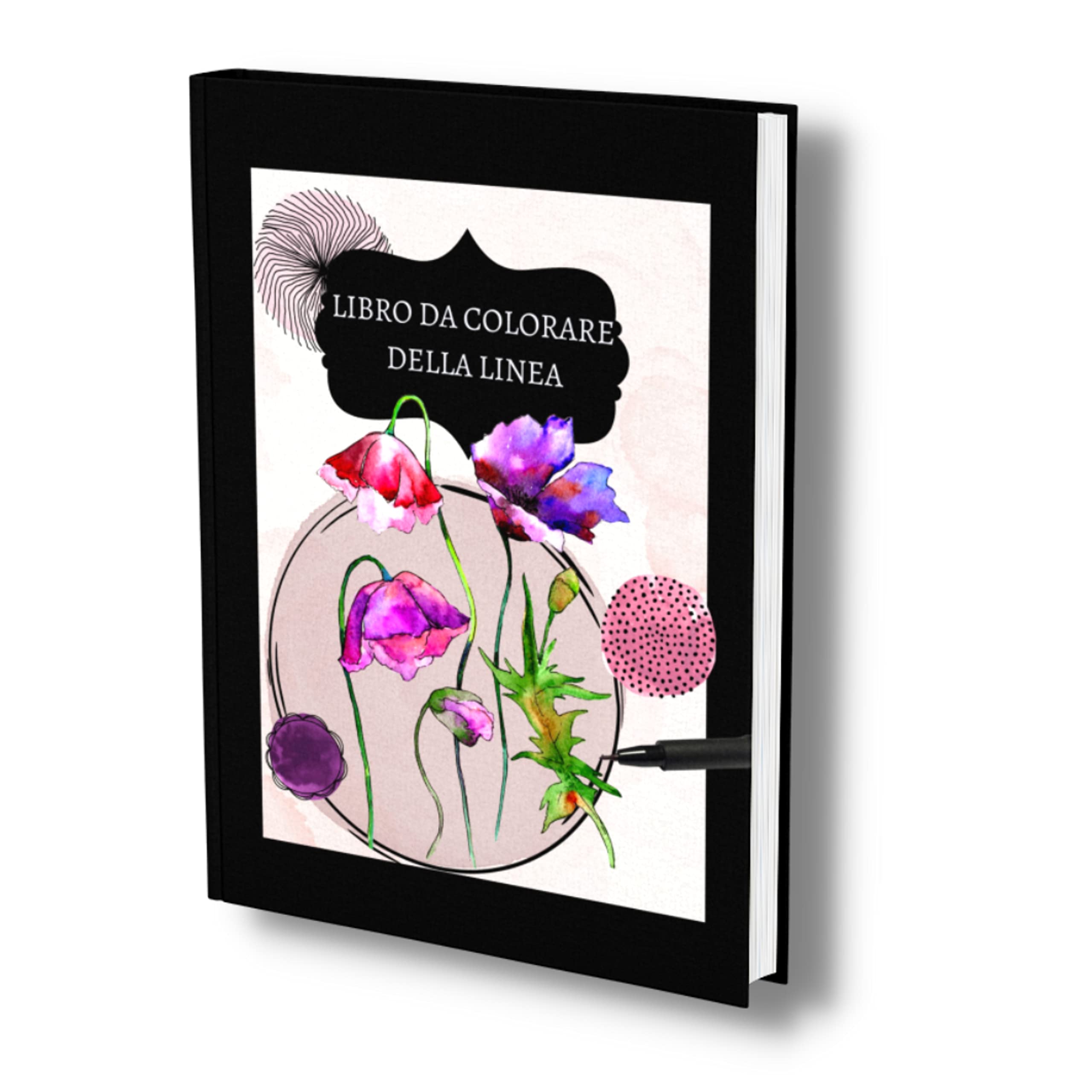 Libro da colorare della linea: Un libro da colorare contorto. Con 35 bellissimi modelli di acquerelli. I colori ci sono già, al resto fai tu! Crea la tua opera d'arte. (Italian Edition)