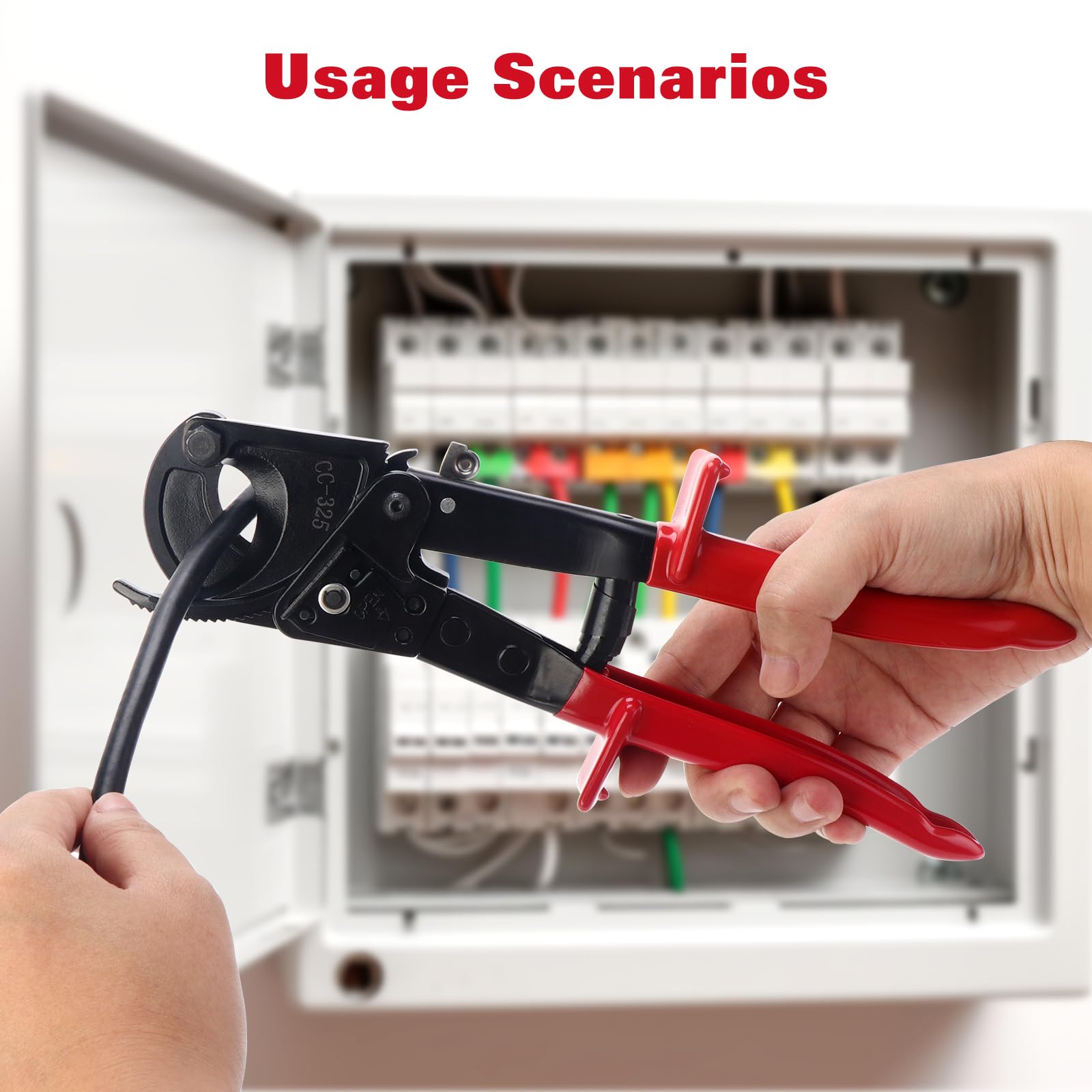 Cortador de Trinquete y Carraca para Cables de Cobre y Aluminio - Corte Hasta 325 mm²