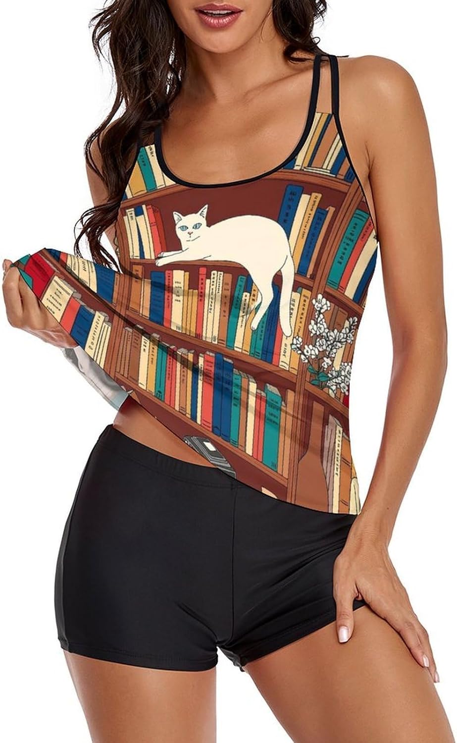 Two Piece Swimsuit for All Women, V Neckline Swimdress Monokini Beachwear