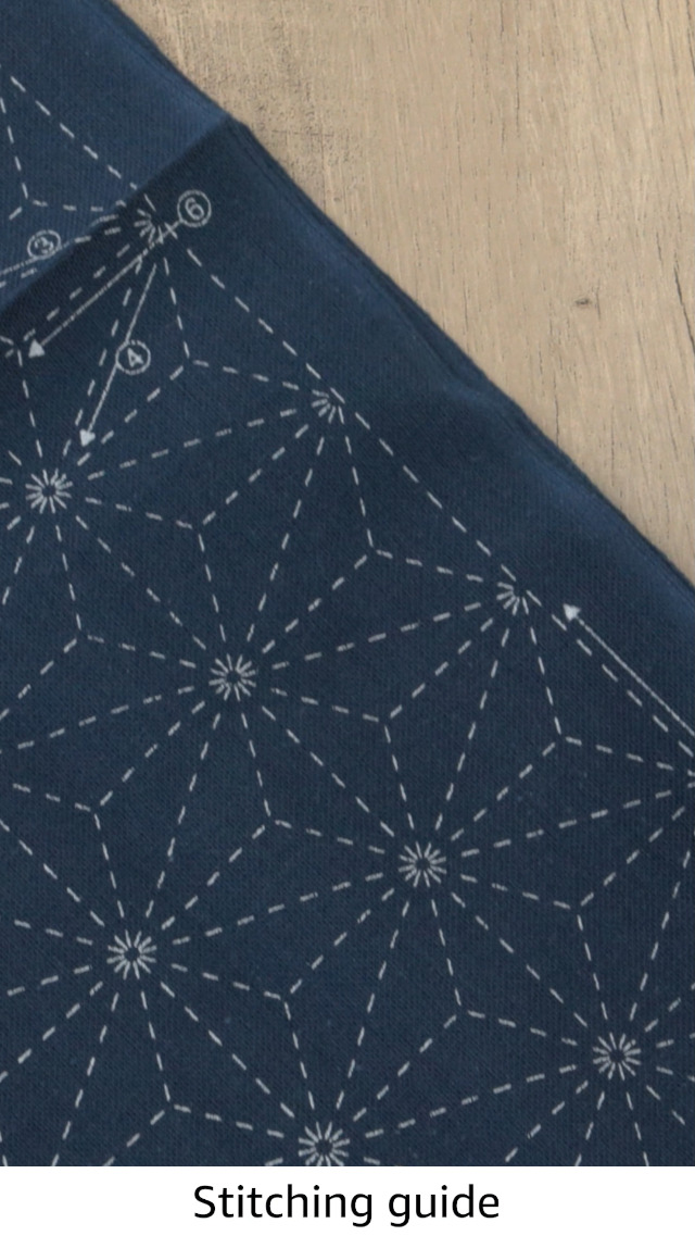 Image of DARUMA Sashiko Sampler Original Cloth Navy Color (Hemp Leaf)