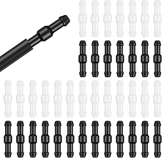 40 Pcs Windshield Washer Hose Connectors, 2-Way I-Type Hose Replacement Fitting Universal Tube Pipe Fitting Adapter Hoses Connector Splitter Replacement for Car Washer Nozzle(White, Black)