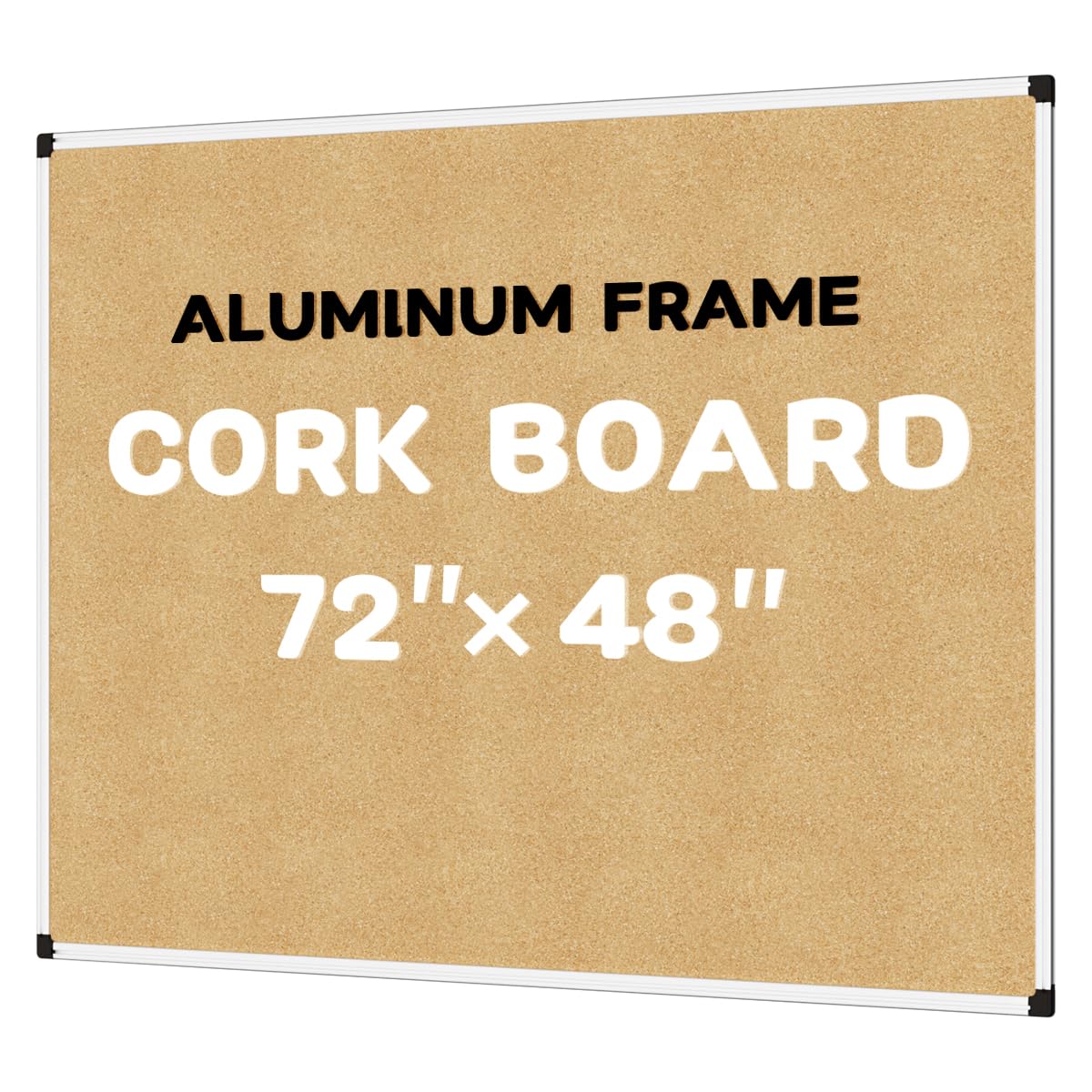 INNOVART Extra Large Cork Bulletin Board 72" X 48" with 40 Push Pins, Corkboard with Silver Aluminum Frame, Notice Board for Wall, Wall Mount Framed Pin Board for Home, Office, School